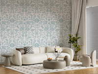 Textured Pastel Botanical Damask Wallpaper⁠