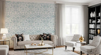 Textured Pastel Botanical Damask Wallpaper⁠