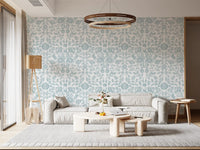 Textured Pastel Botanical Damask Wallpaper⁠