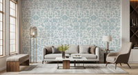 Textured Pastel Botanical Damask Wallpaper⁠