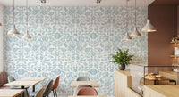 Textured Pastel Botanical Damask Wallpaper⁠
