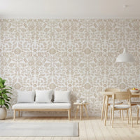 Rustic Linen Damask Motif Wallpaper⁠