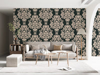 Creamy Damask Flora Wallpaper⁠