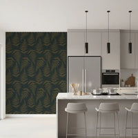 Golden Fern Botanical Pattern Wallpaper⁠