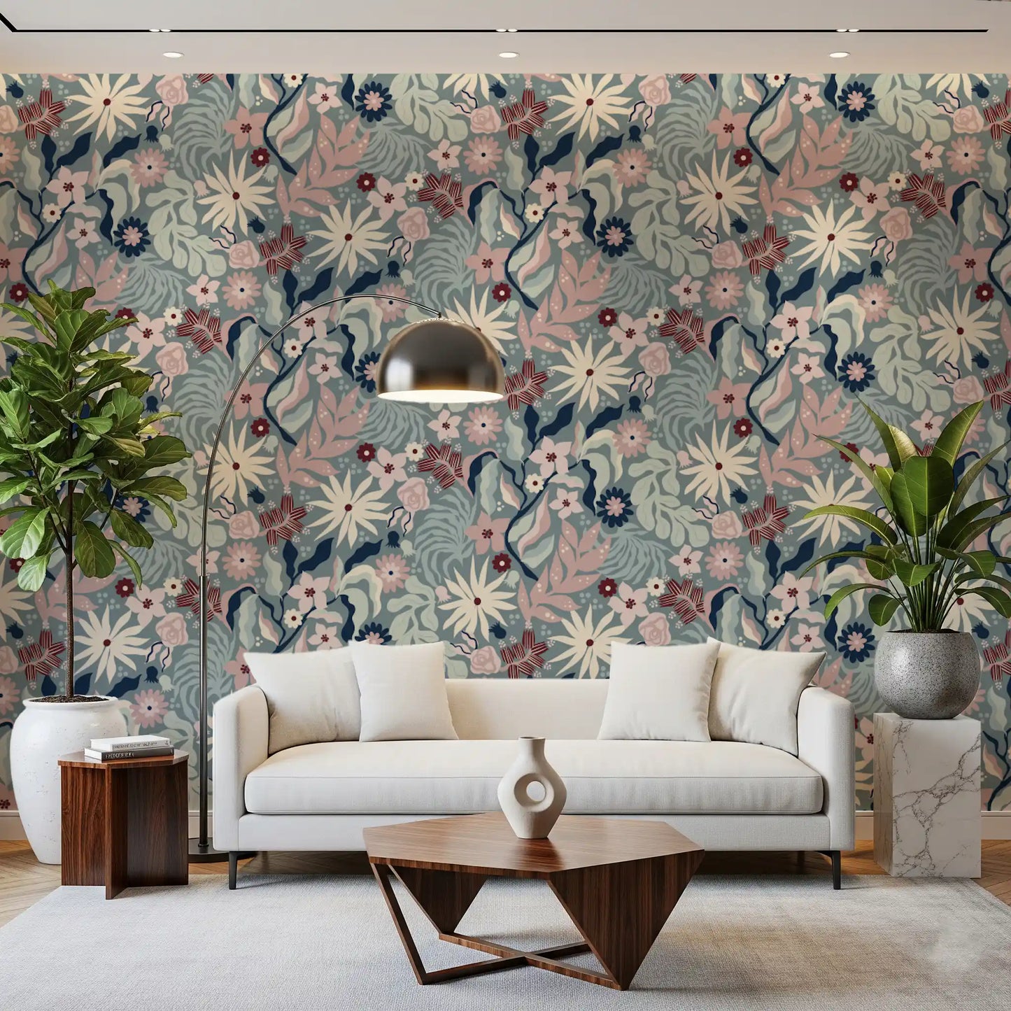 Muted Floral Garden Flora Wallpaper⁠