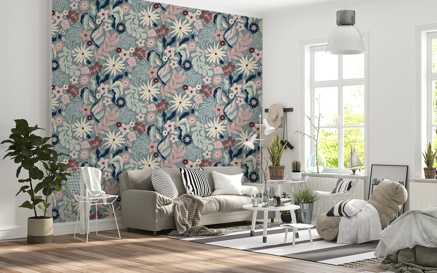 Muted Floral Garden Flora Wallpaper⁠