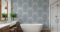 Vintage Pastel Bow Print Wallpaper⁠