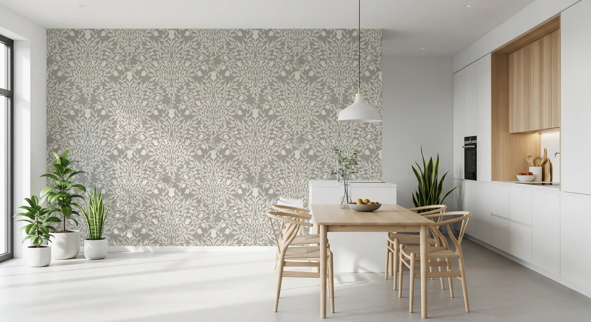 Heritage Damask Botanical Wallpaper⁠