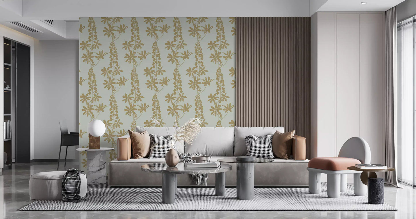 Vintage Botanical Lupine Sketch Wallpaper⁠