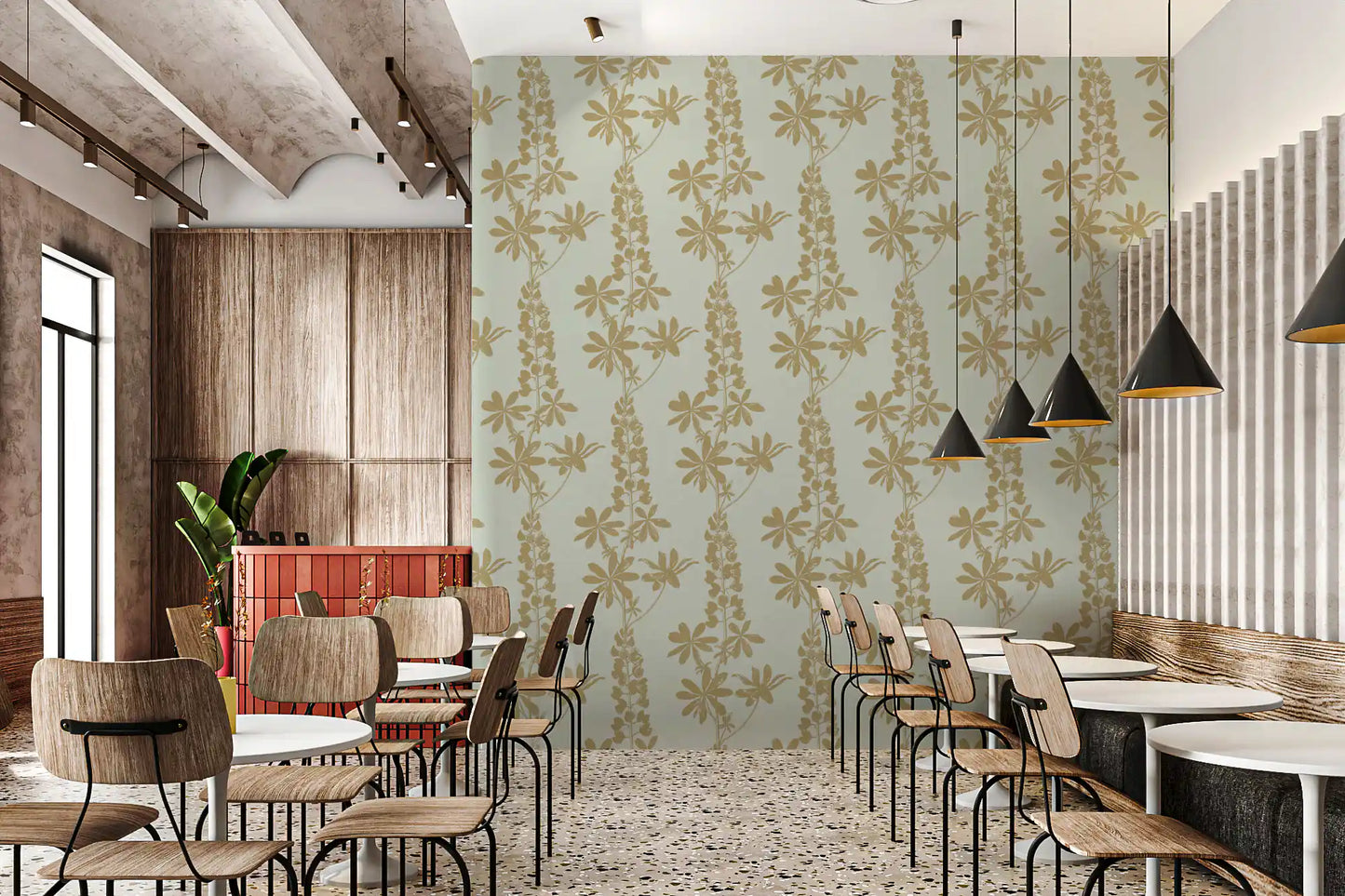 Vintage Botanical Lupine Sketch Wallpaper⁠