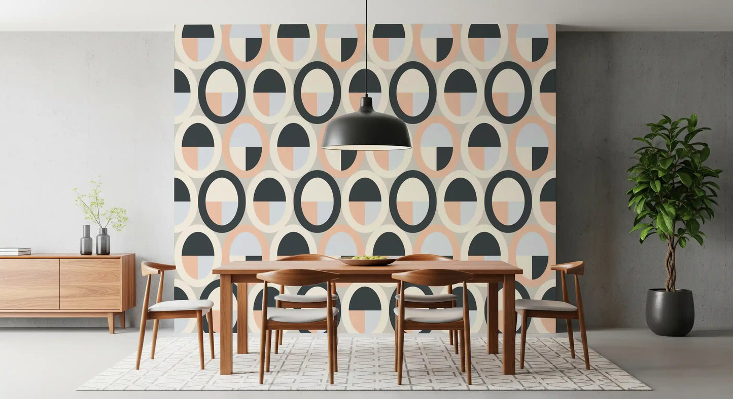 Minimalist Oval Geometry Wallpaper⁠