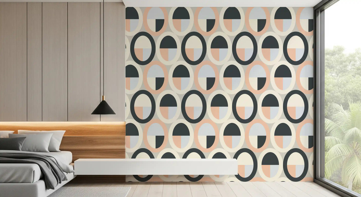 Minimalist Oval Geometry Wallpaper⁠
