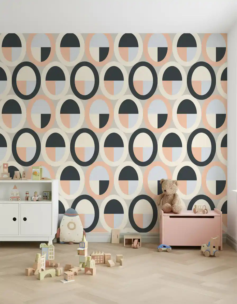 Minimalist Oval Geometry Wallpaper⁠