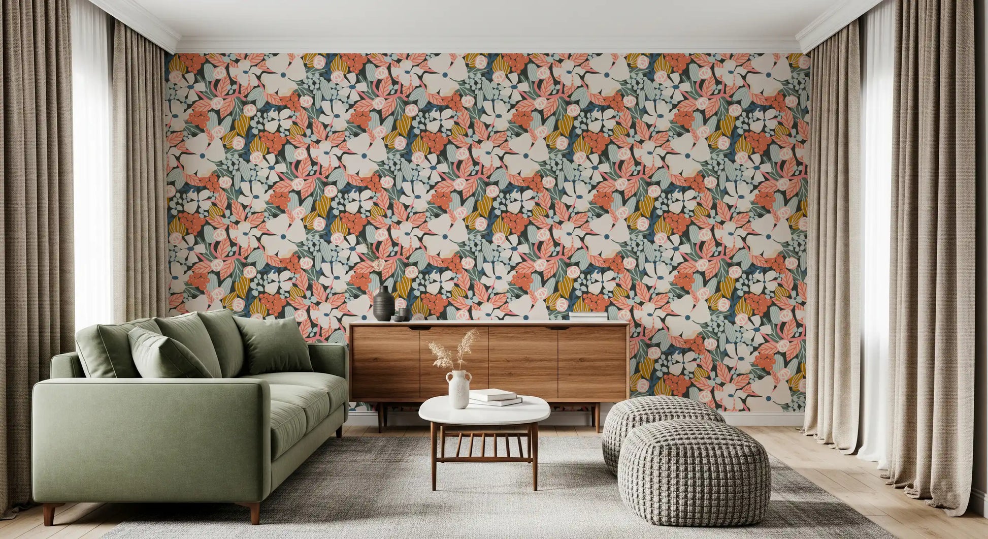 Botanical Garden Harvest Pattern Wallpaper⁠