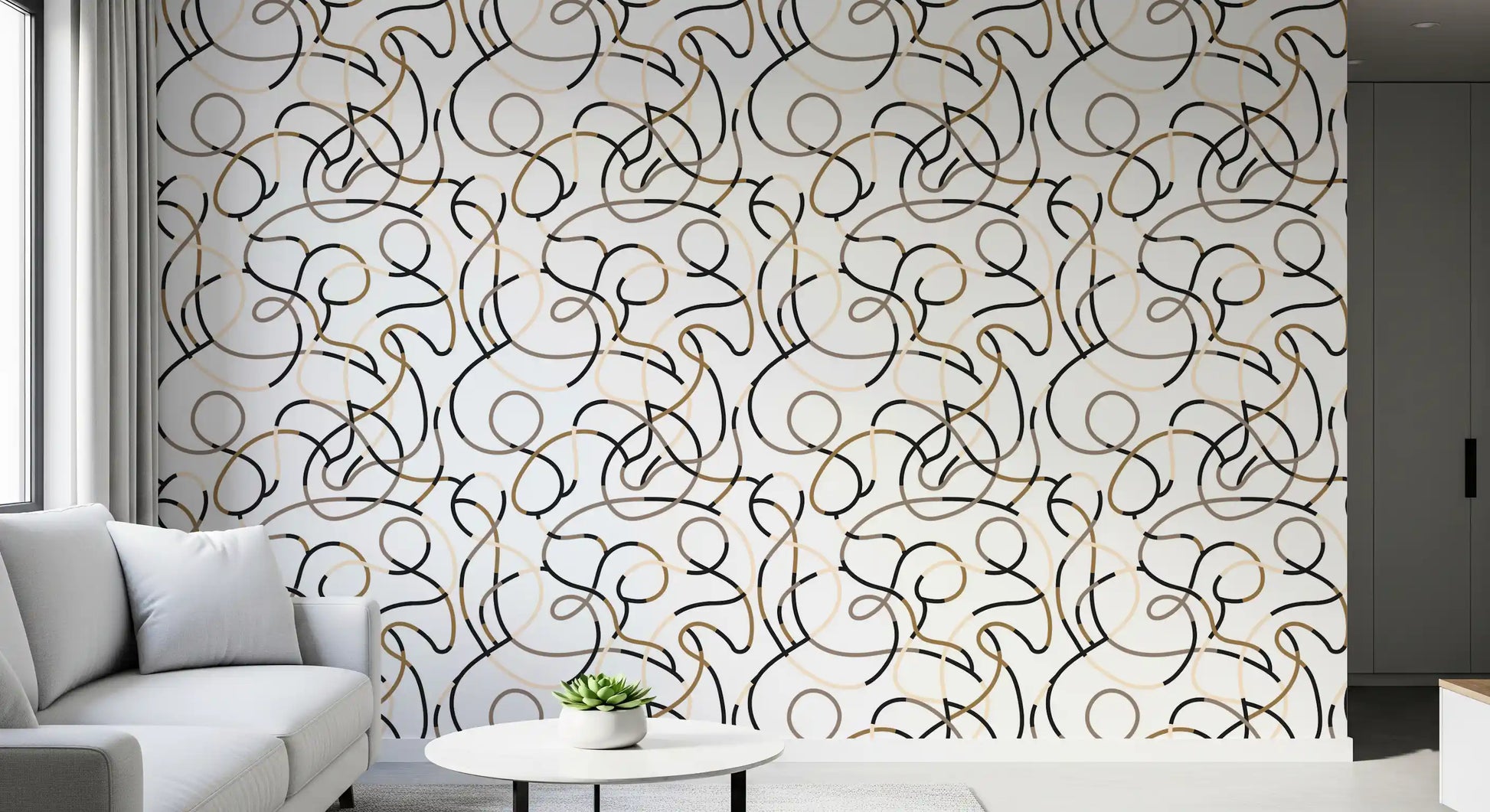 Abstract Organic Line Grid Wallpaper⁠