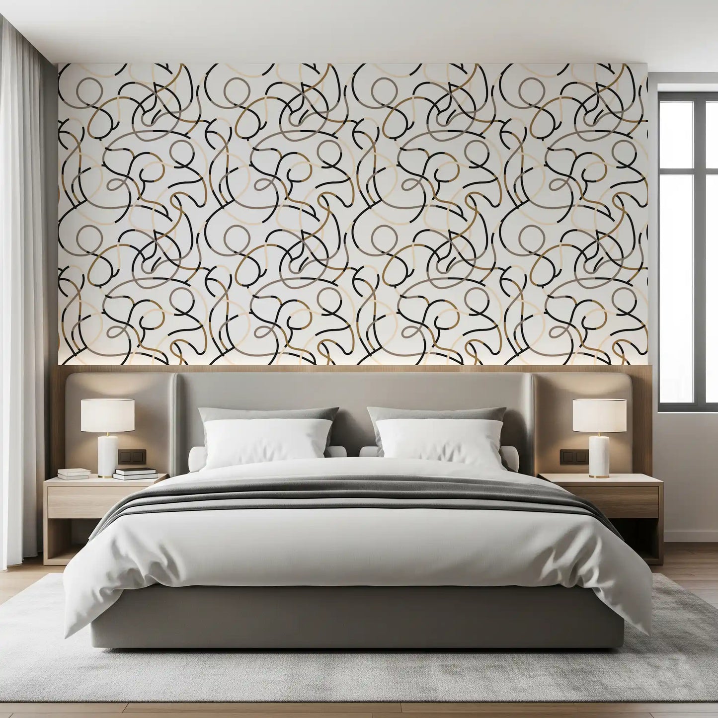 Abstract Organic Line Grid Wallpaper⁠