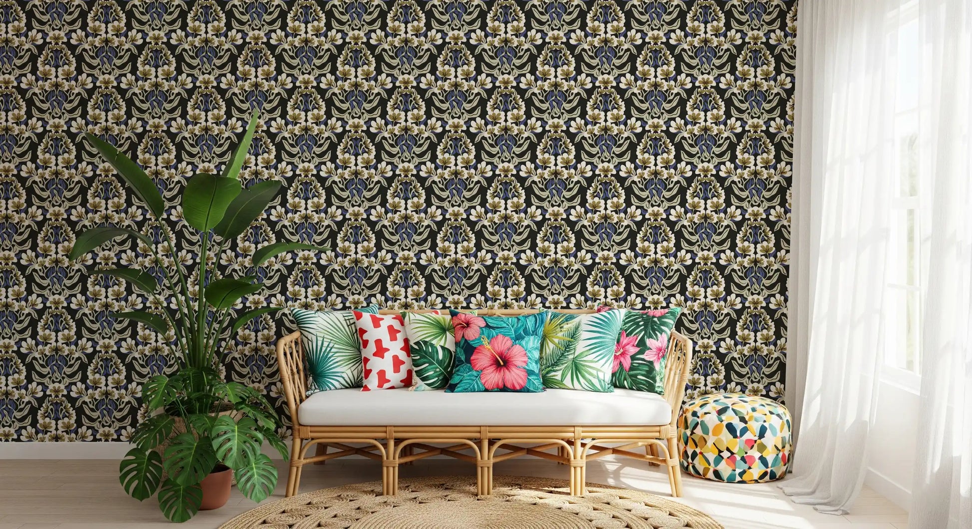 Botanical Heritage Trellis Wallpaper⁠