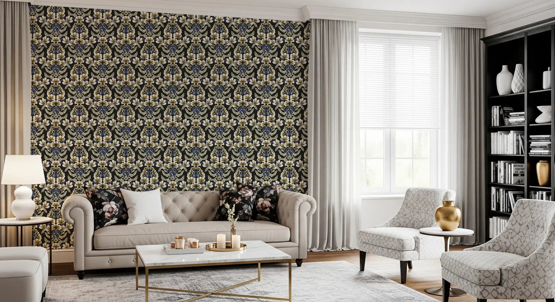 Botanical Heritage Trellis Wallpaper⁠
