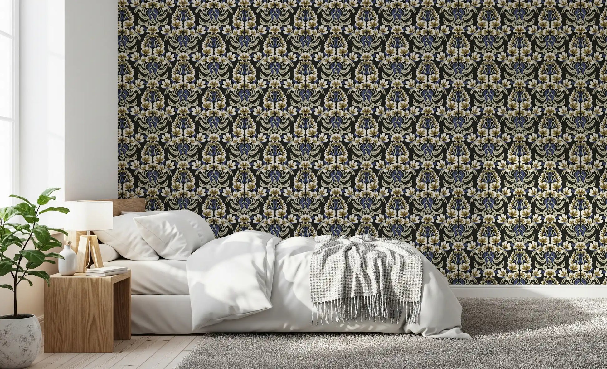 Botanical Heritage Trellis Wallpaper⁠