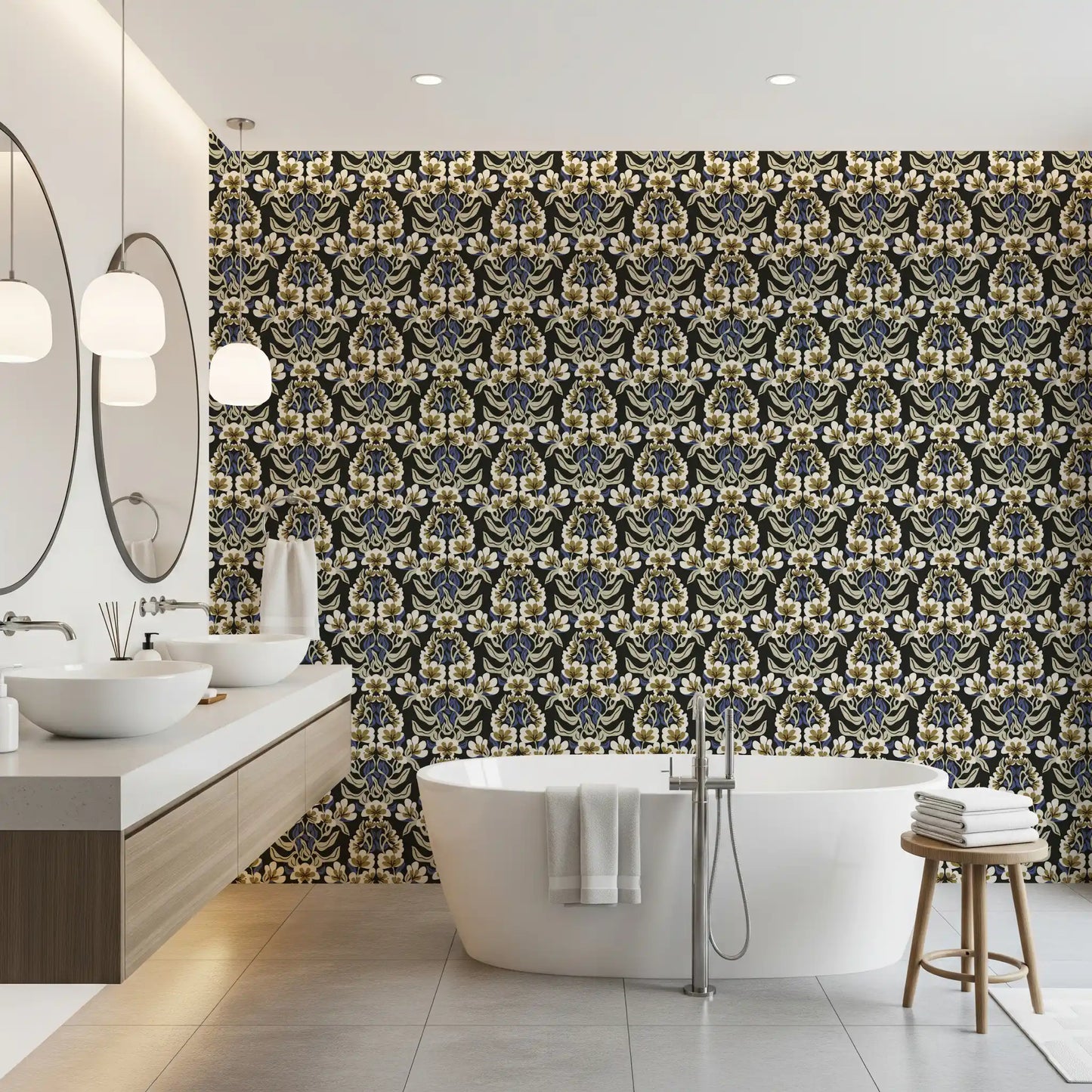 Botanical Heritage Trellis Wallpaper⁠