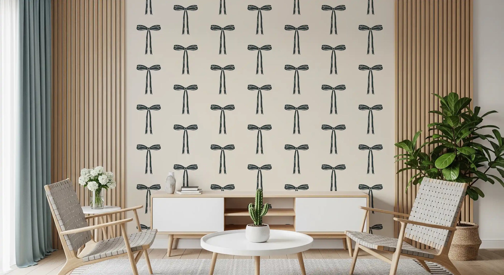 Minimalist Hand-Drawn Bows Wallpaper⁠