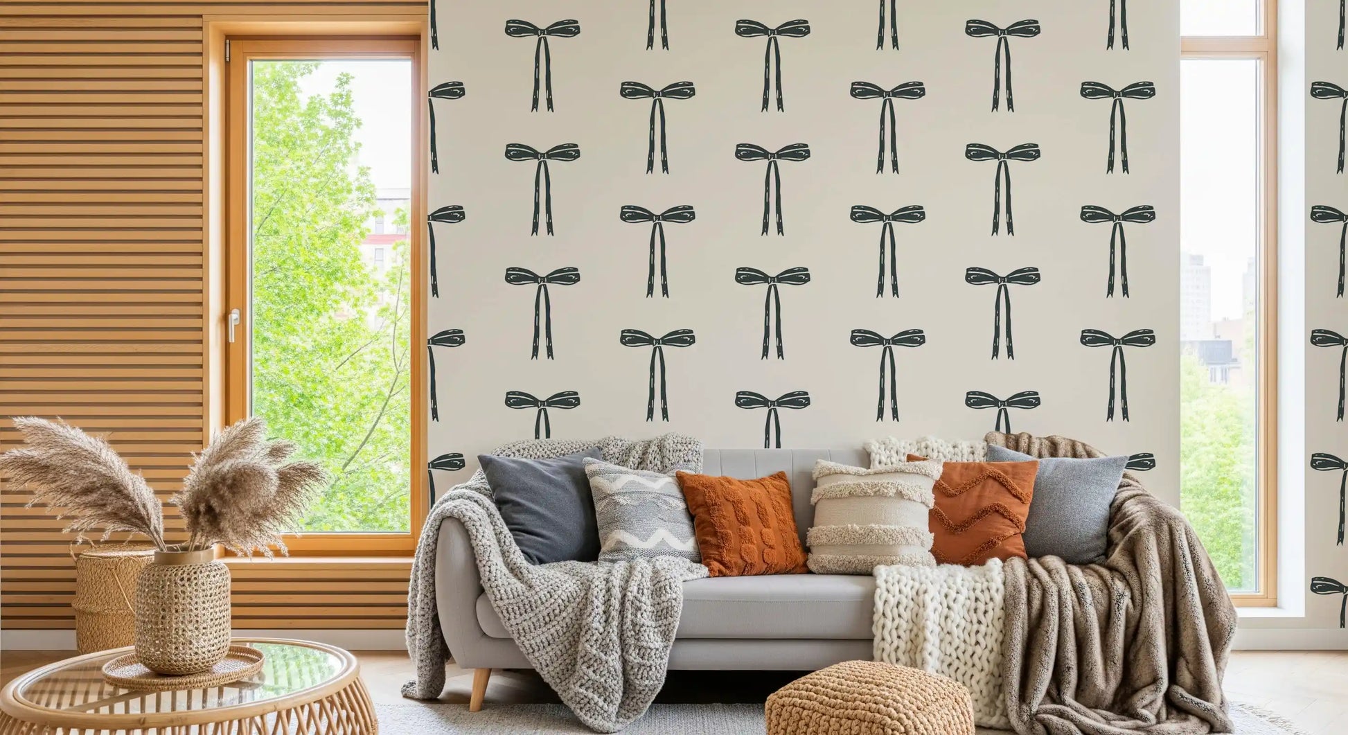 Minimalist Hand-Drawn Bows Wallpaper⁠