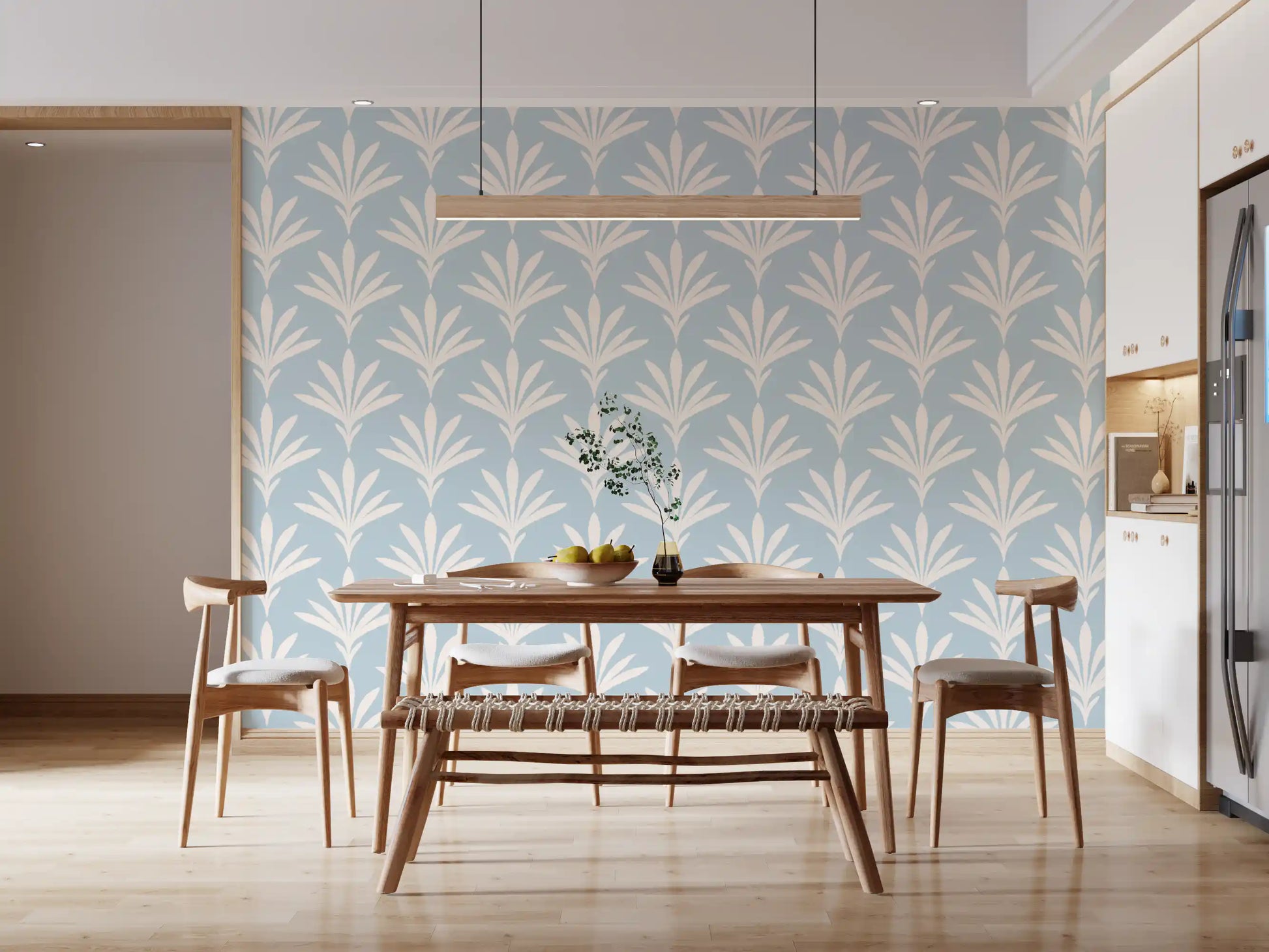 Abstract Fan Leaf Pattern Wallpaper⁠