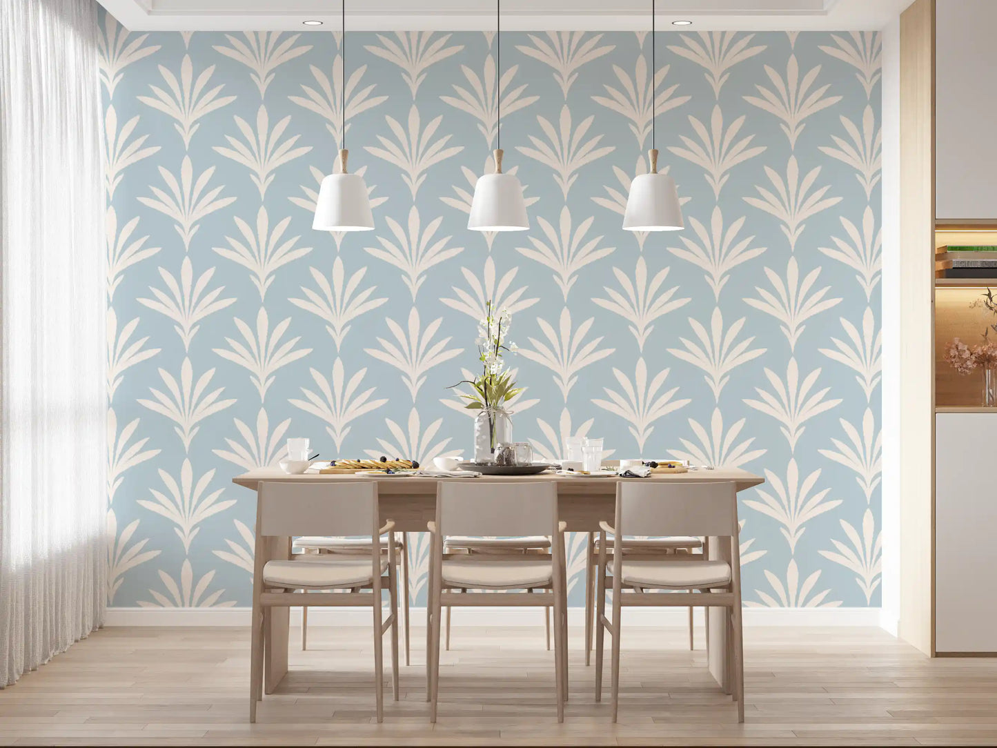 Abstract Fan Leaf Pattern Wallpaper⁠