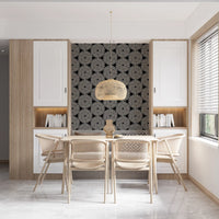 Modernist Painterly Orbit Geometric Motif Wallpaper⁠
