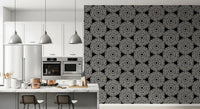 Modernist Painterly Orbit Geometric Motif Wallpaper⁠