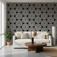 Modernist Painterly Orbit Geometric Motif Wallpaper⁠