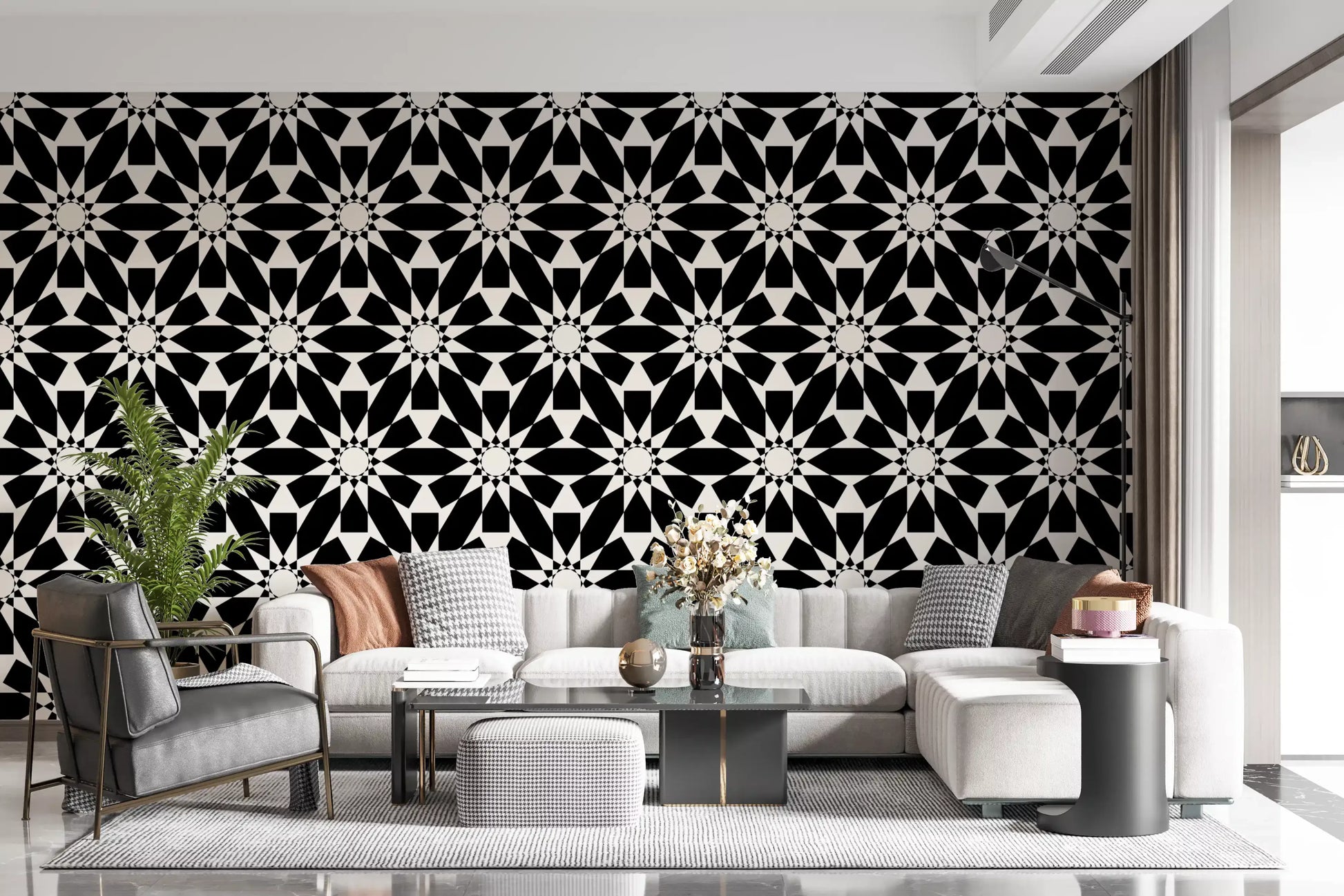 Minimalist Star Tile Wallpaper Pattern Wallpaper⁠