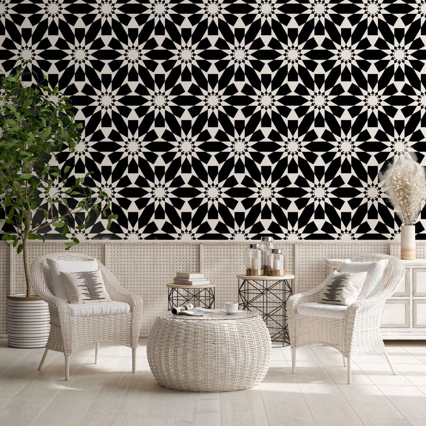 Minimalist Star Tile Wallpaper Pattern Wallpaper⁠