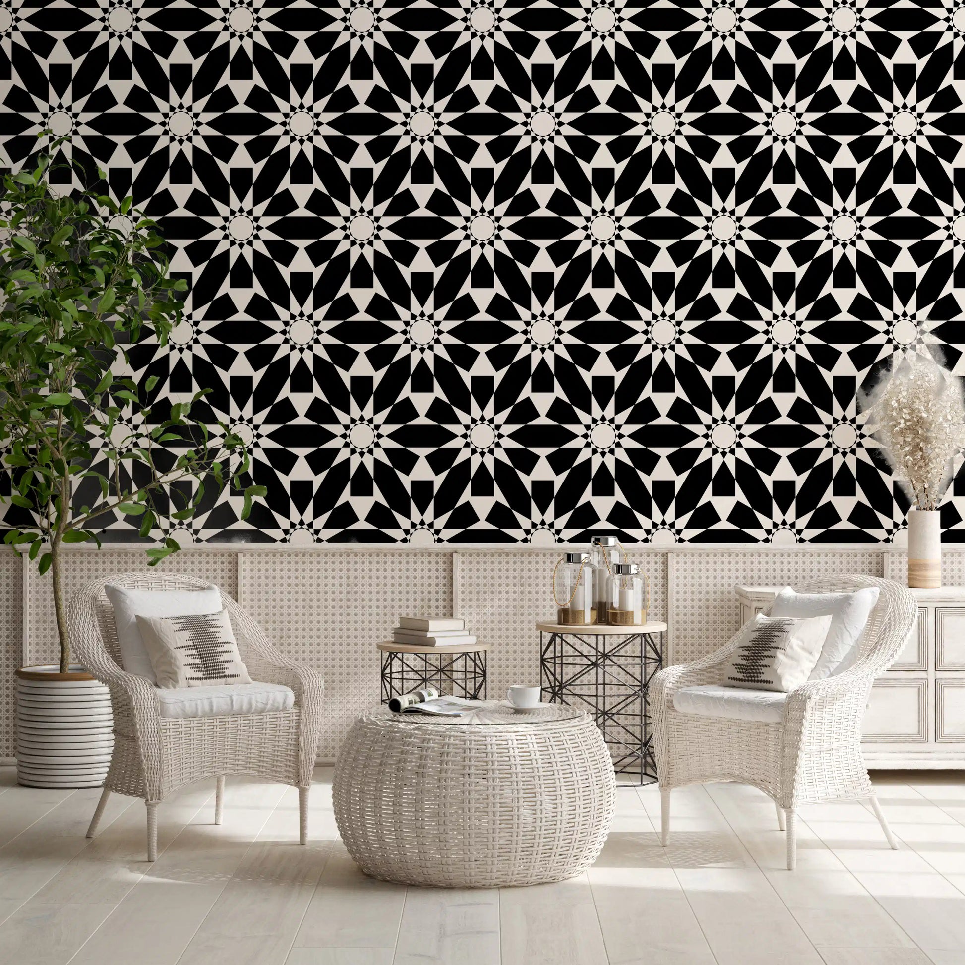 Minimalist Star Tile Wallpaper Pattern Wallpaper⁠