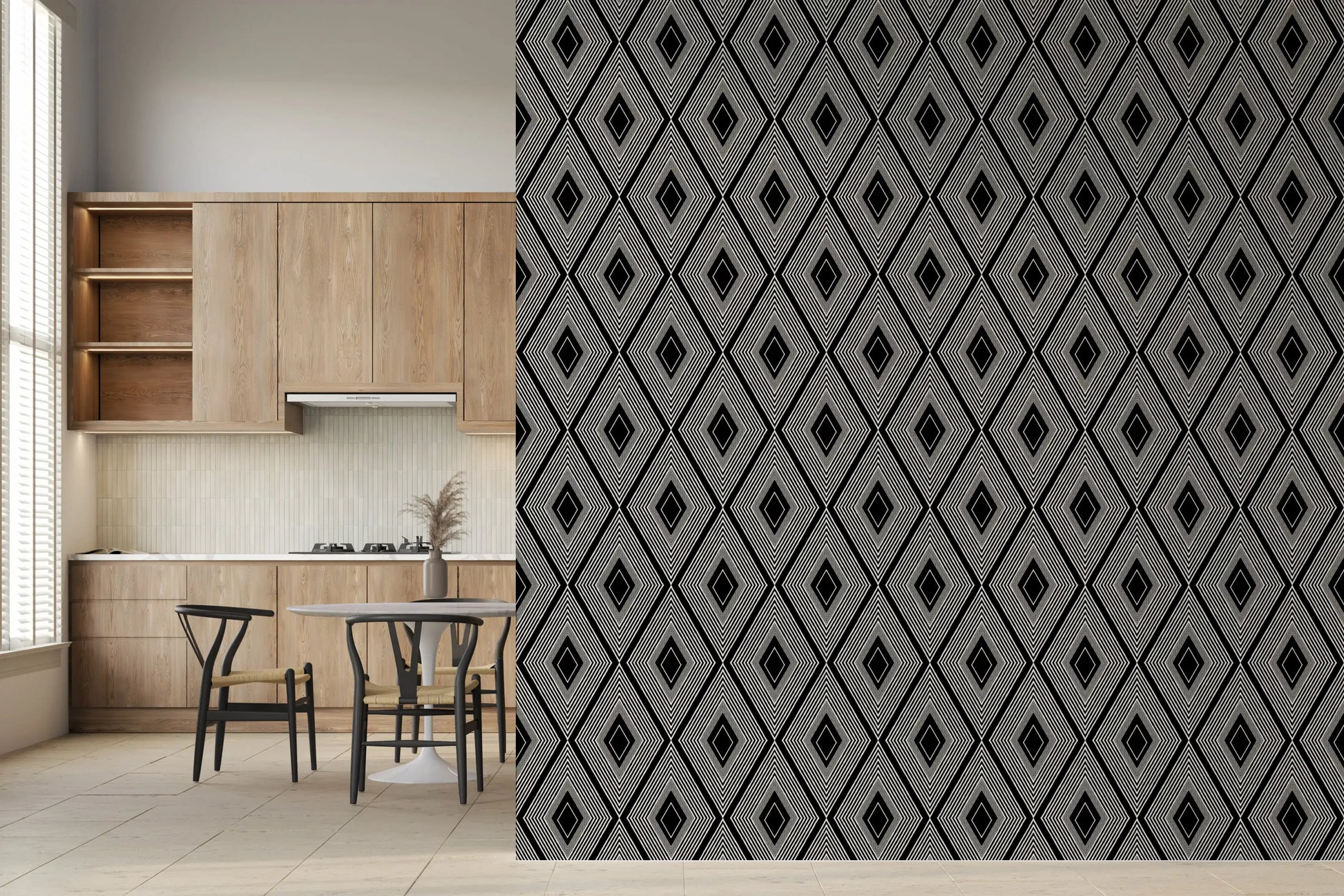 Monochromatic Geometric Diamond Lattice Wallpaper⁠