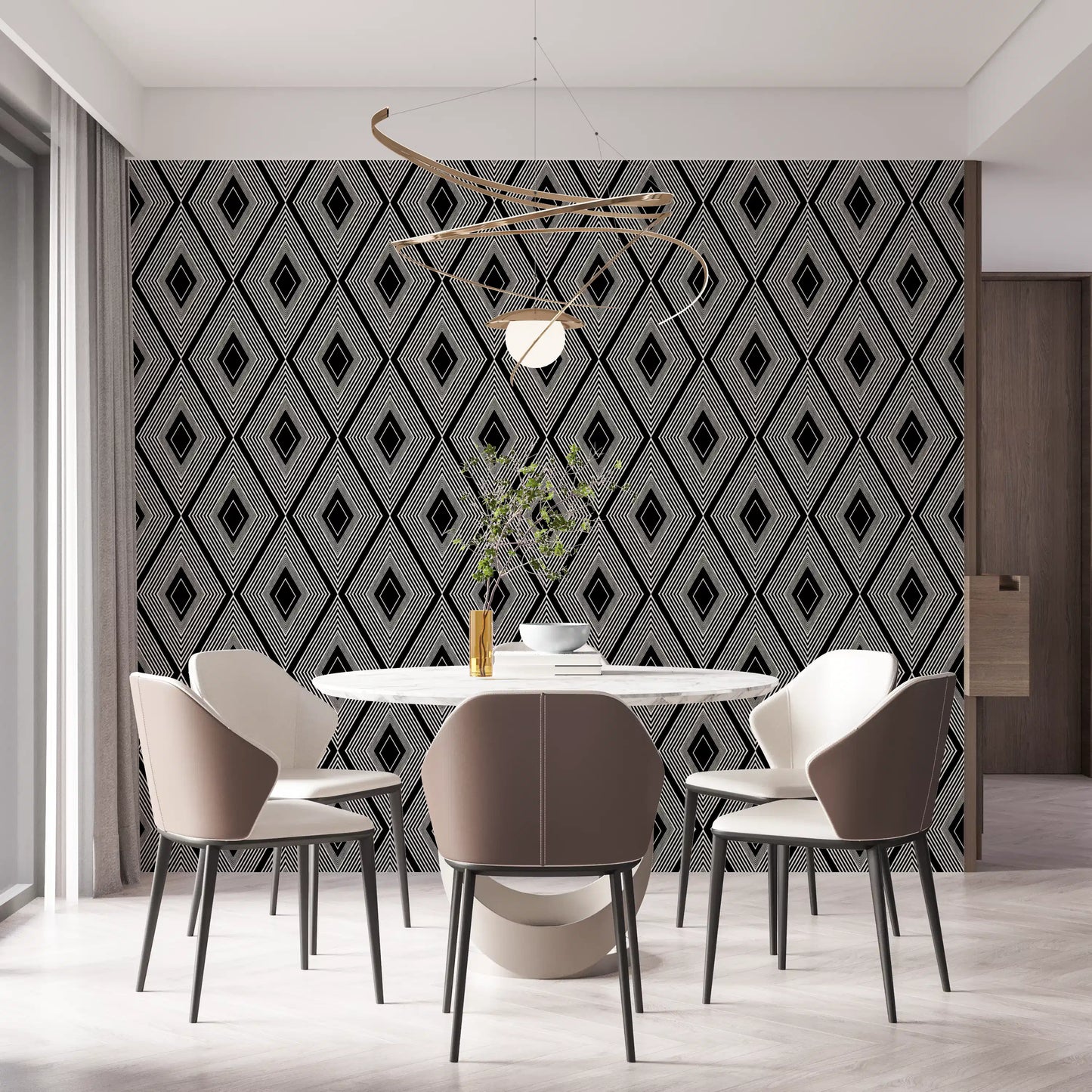 Monochromatic Geometric Diamond Lattice Wallpaper⁠