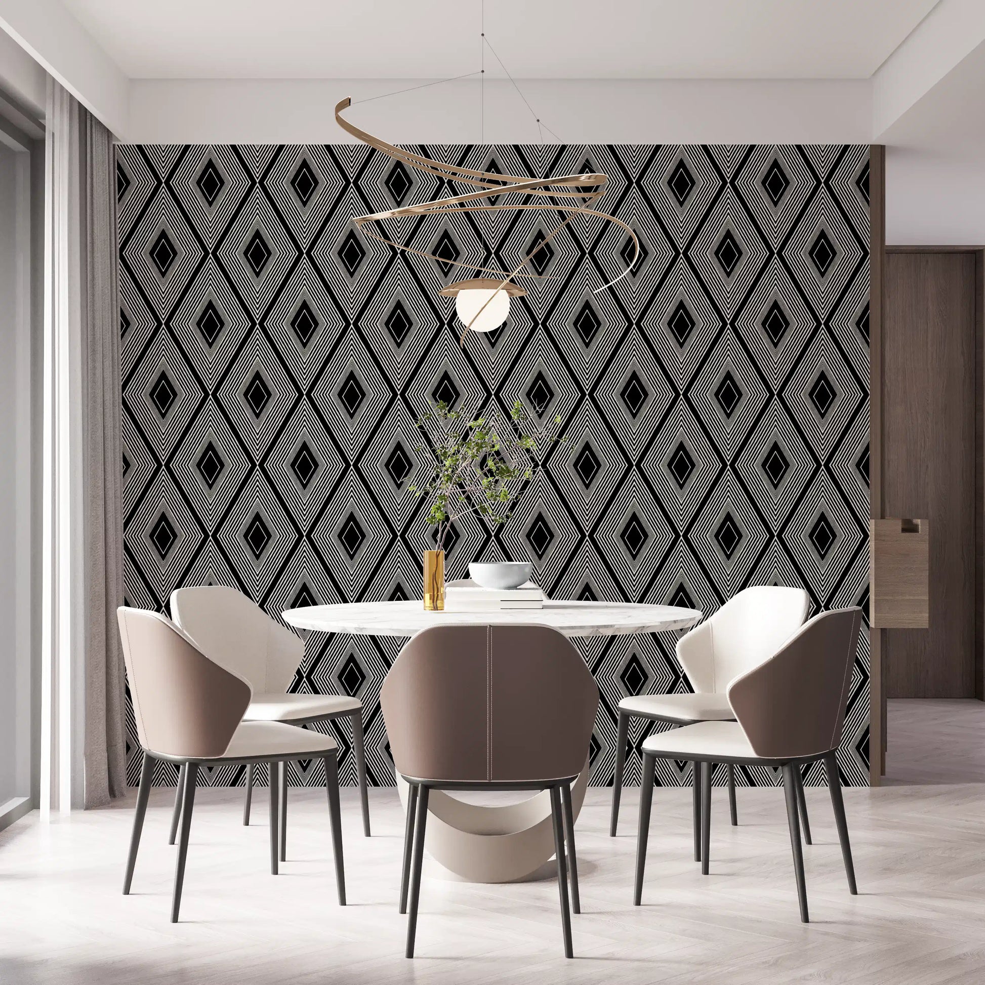 Monochromatic Geometric Diamond Lattice Wallpaper⁠