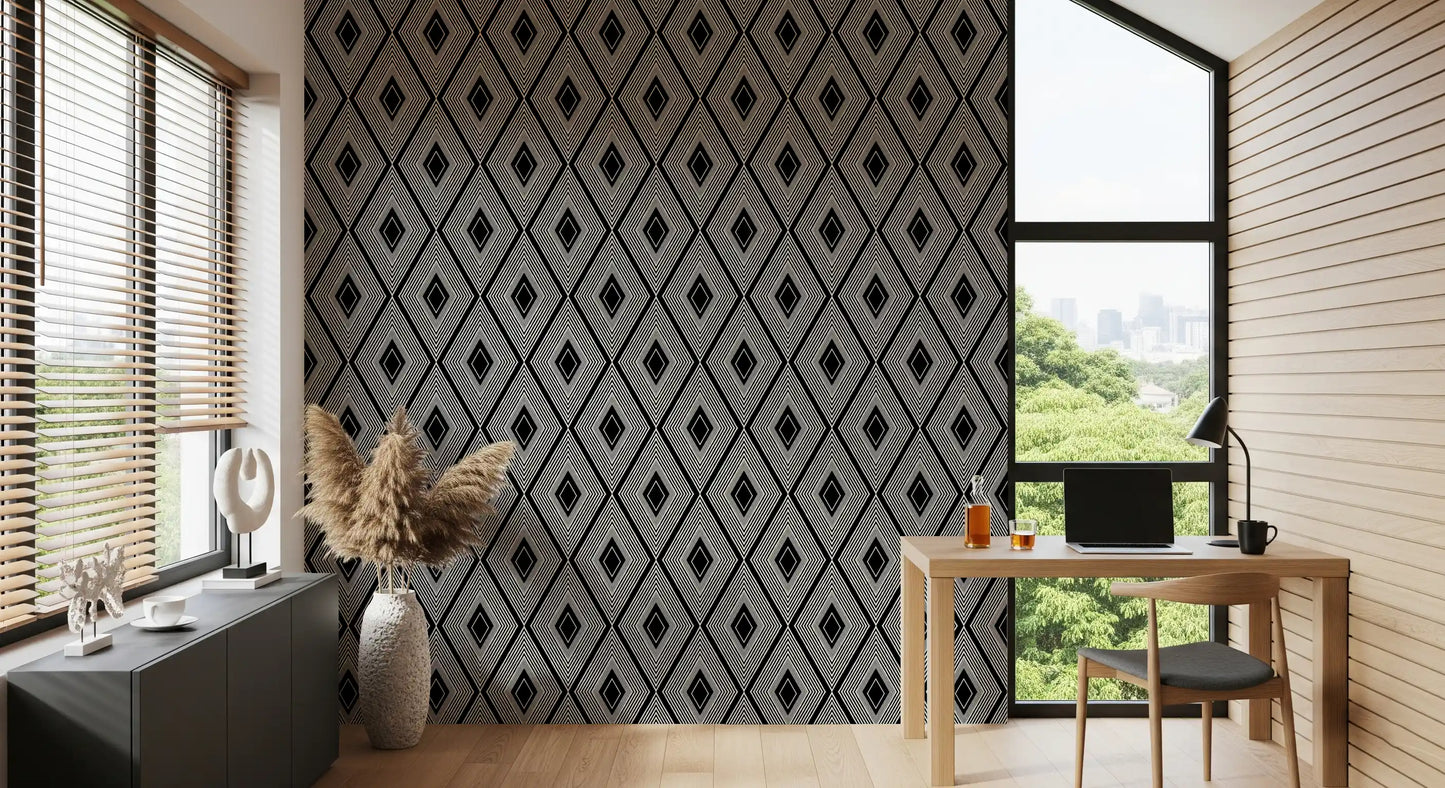 Monochromatic Geometric Diamond Lattice Wallpaper⁠