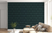 Midnight Botanical Block Print Wallpaper⁠