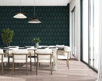 Midnight Botanical Block Print Wallpaper⁠