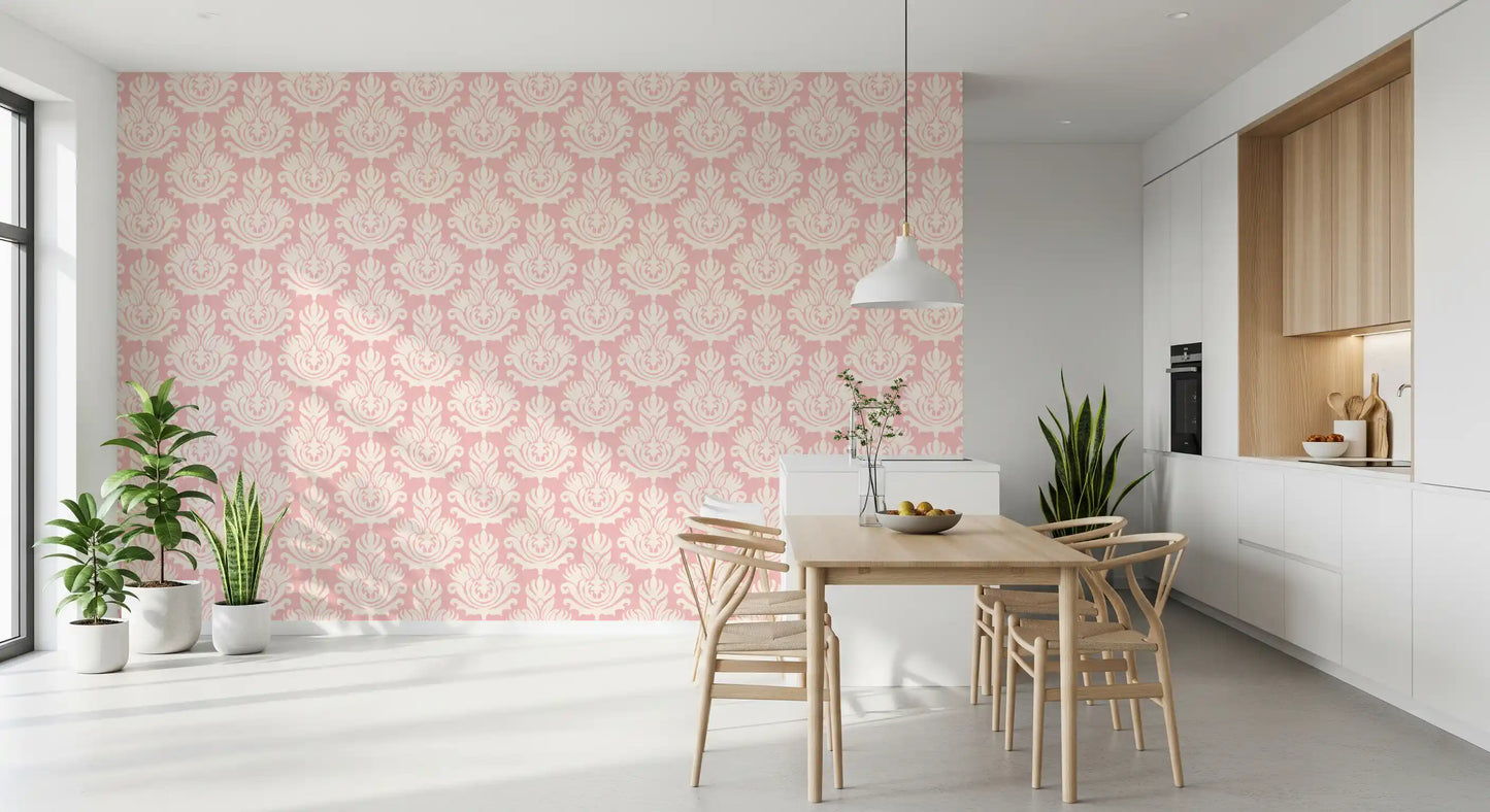 Hand-Drawn Pink Heritage Wallpaper⁠