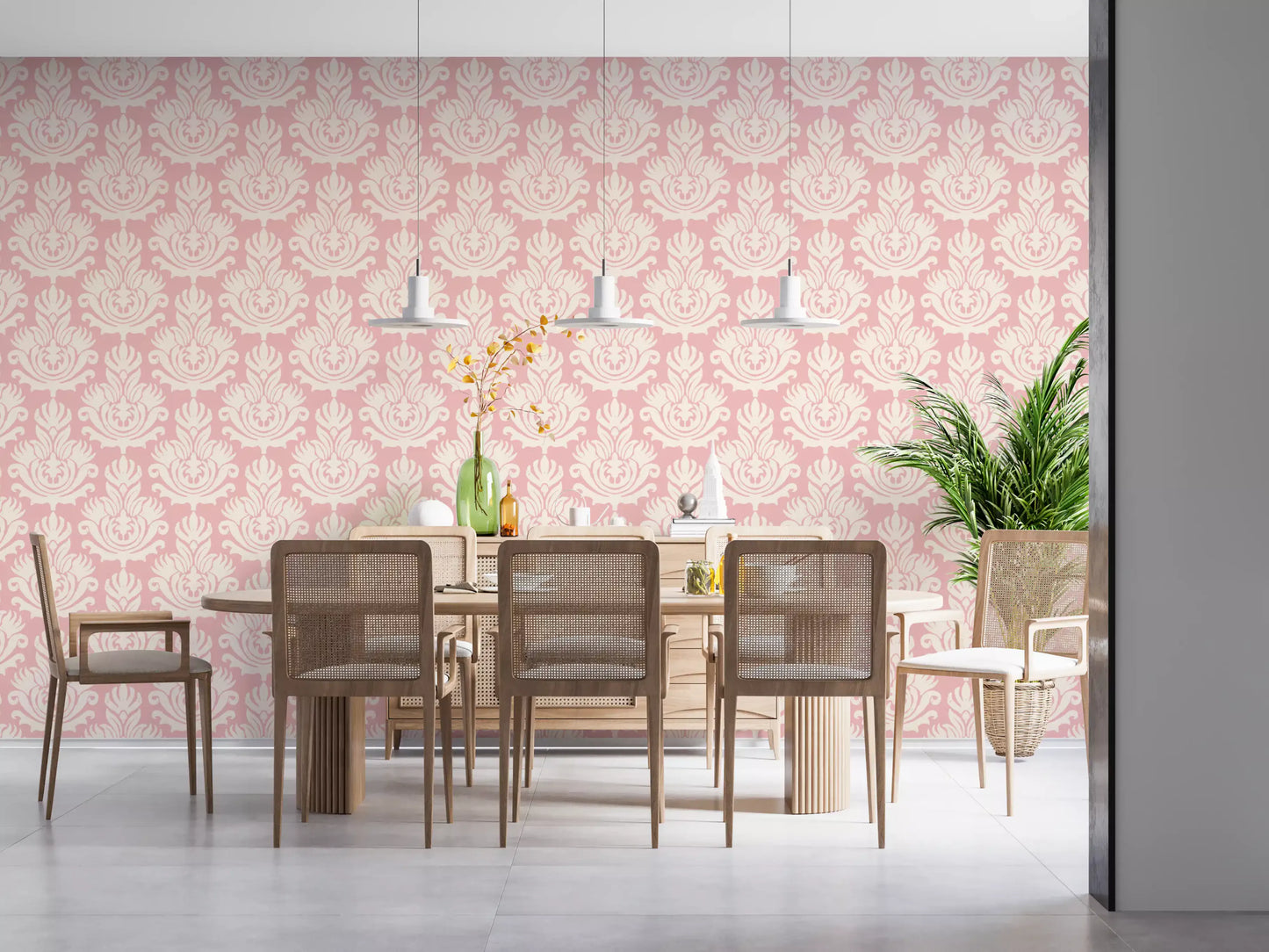 Hand-Drawn Pink Heritage Wallpaper⁠