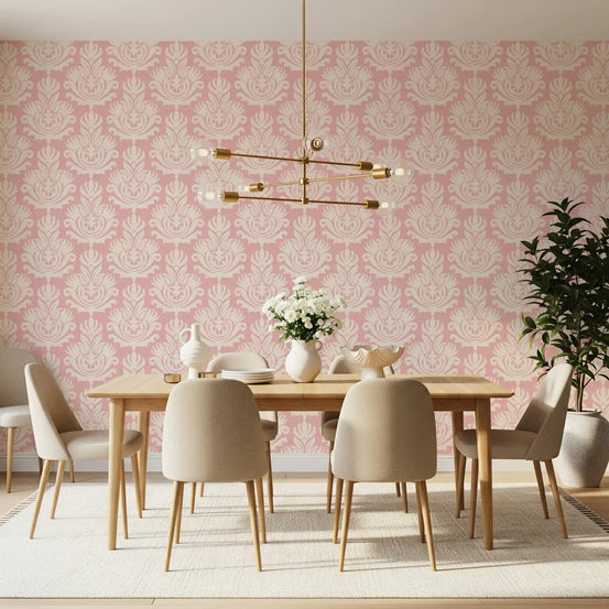 Hand-Drawn Pink Heritage Wallpaper⁠