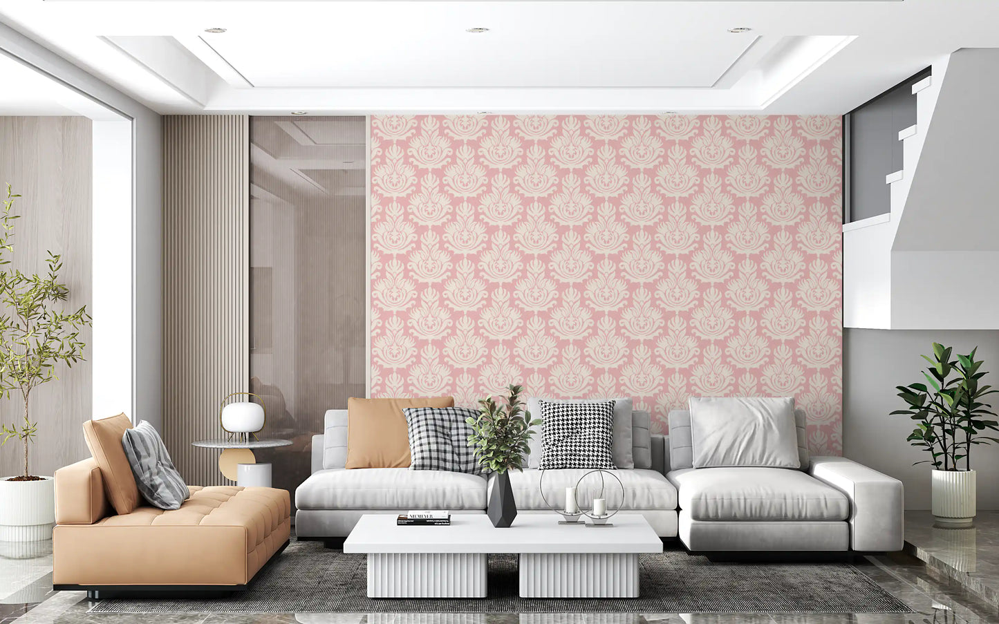 Hand-Drawn Pink Heritage Wallpaper⁠