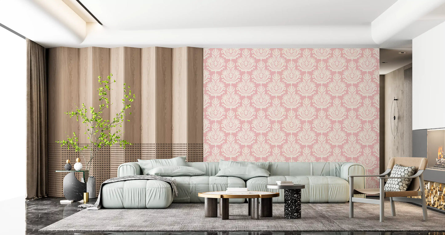 Hand-Drawn Pink Heritage Wallpaper⁠