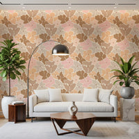 Soft Earthy Petal Mosaic Wallpaper⁠