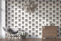 Charming Hand-Drawn Bow Repeat Pattern Wallpaper⁠