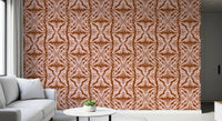 Rustic Terracotta Floral Geometric Wallpaper⁠