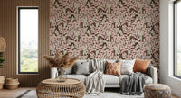 Soft Pink Garden Foliage Wallpaper⁠
