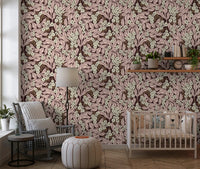 Soft Pink Garden Foliage Wallpaper⁠